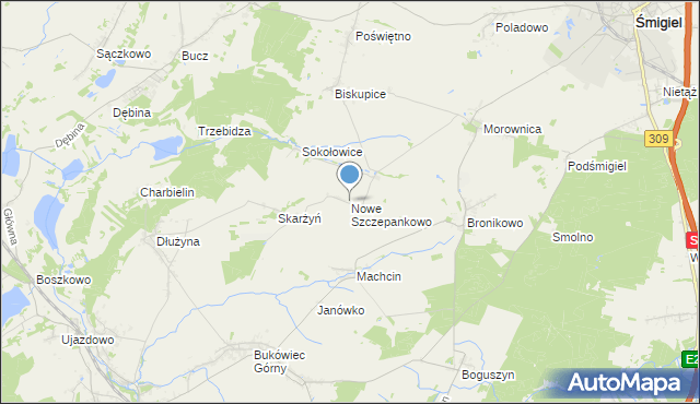 mapa Nowe Szczepankowo, Nowe Szczepankowo na mapie Targeo